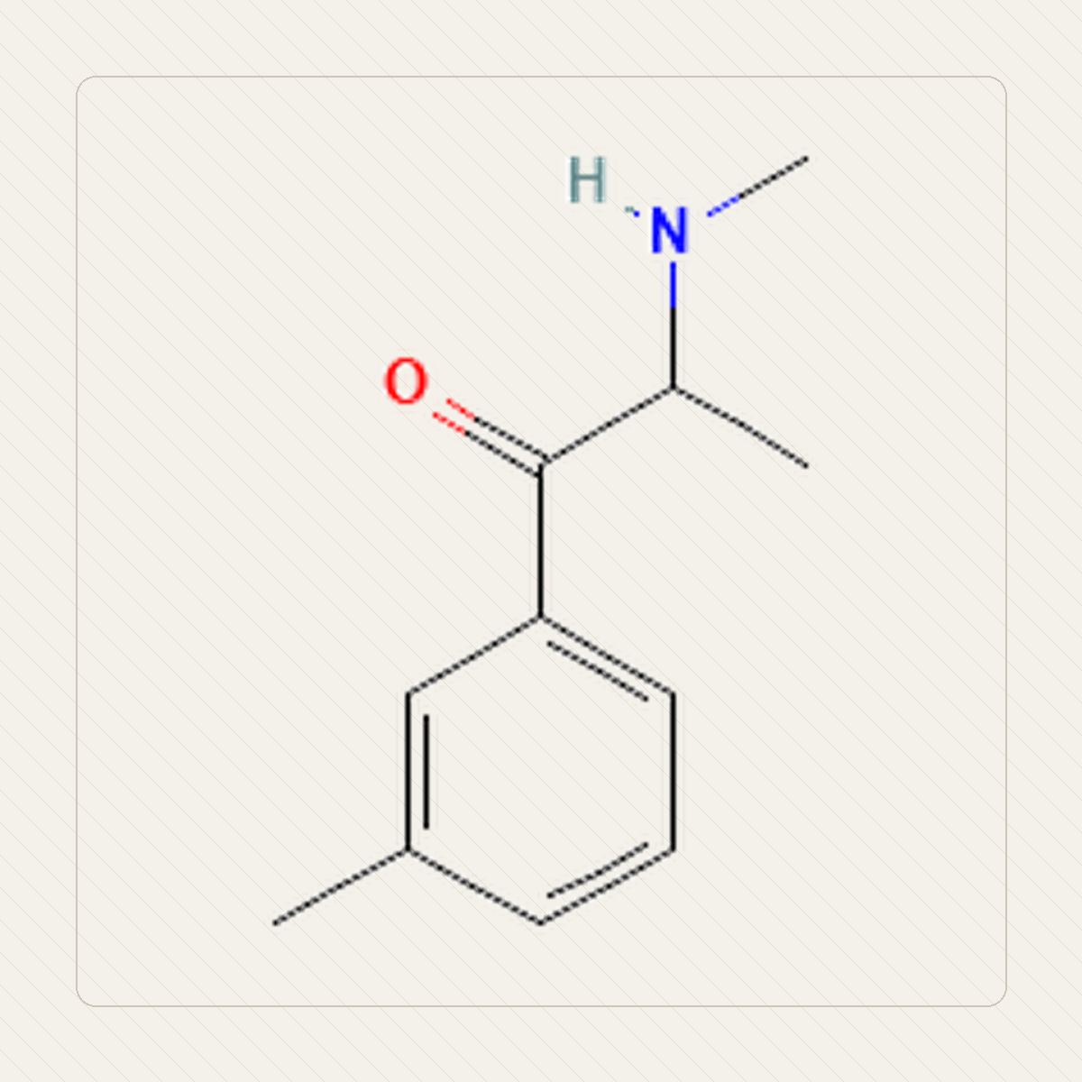 3-MMC 3-metylometkatynon, ilustrasi pendidikan struktur molekul