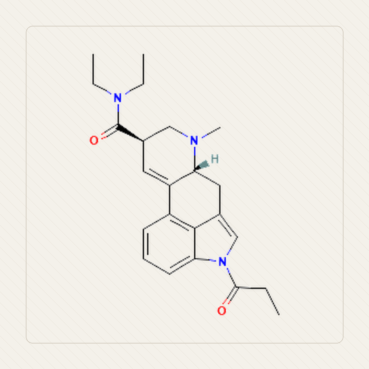1P-LSD 1-propionylo-LSD, ilustrasi pendidikan struktur molekul