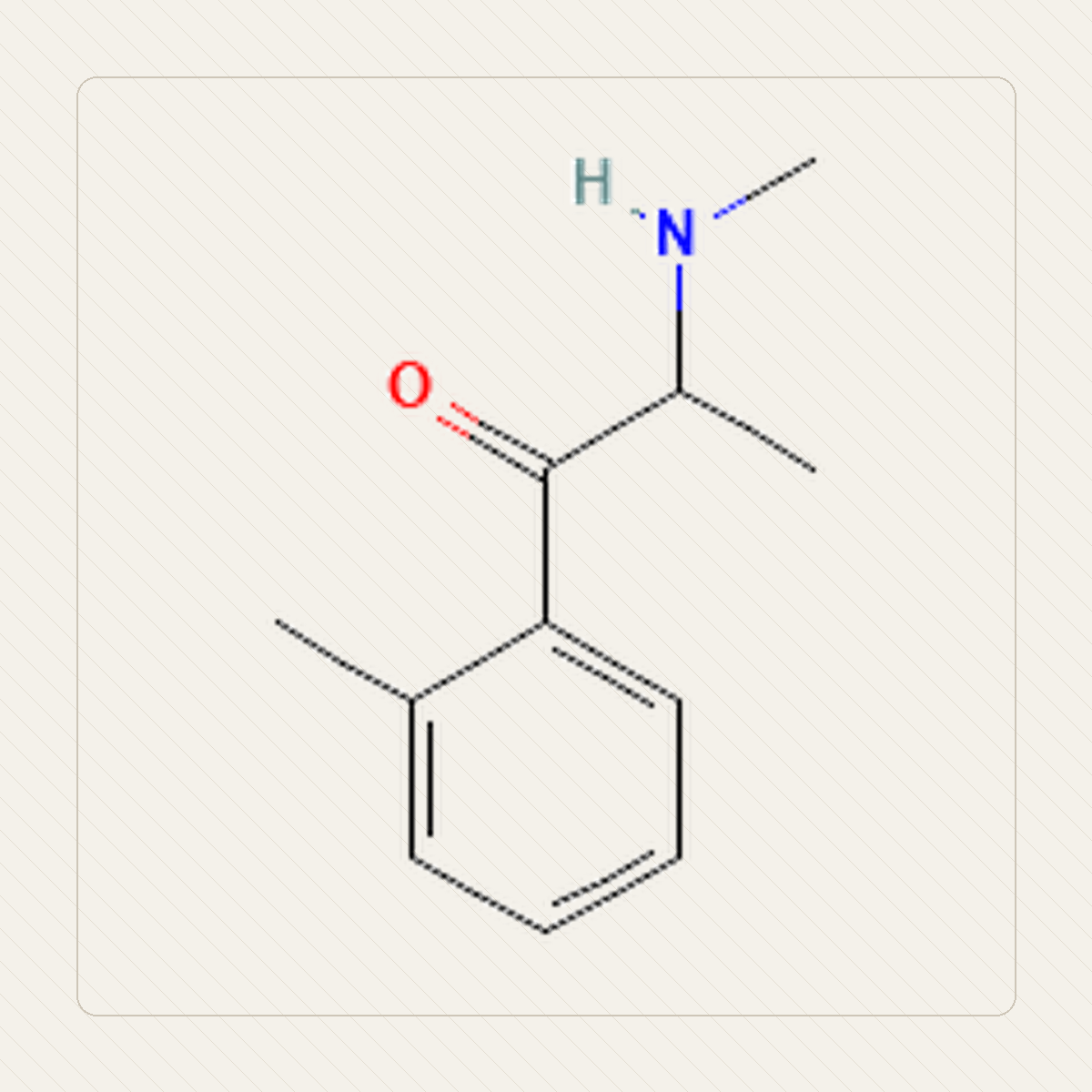 2-MMC 2-metylometkatynon, ilustrasi pendidikan struktur molekul