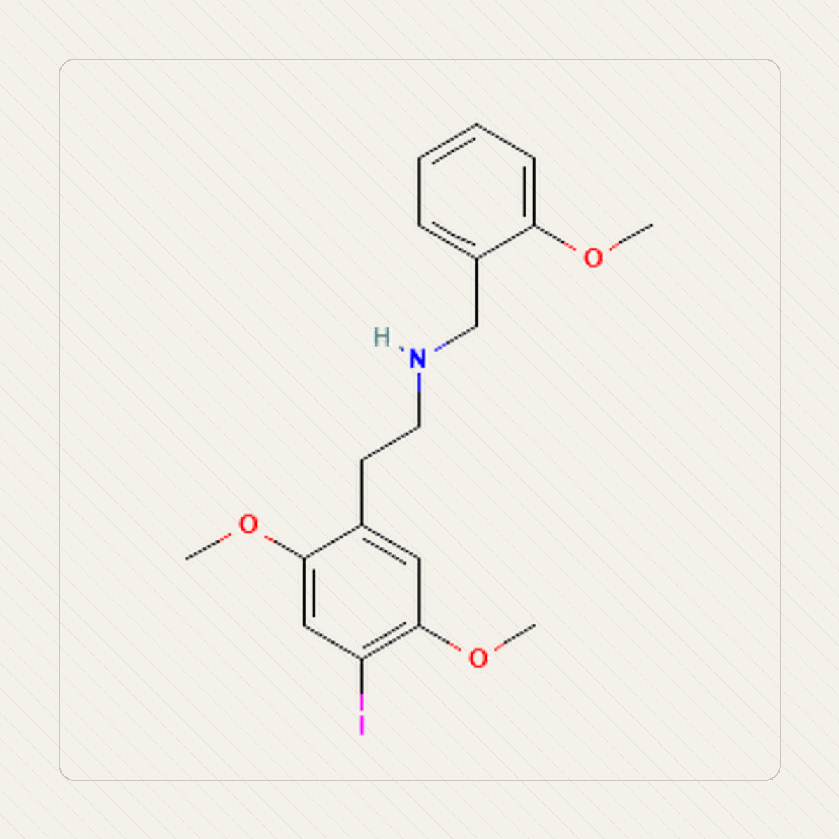 25I-NBOMe 2C-I-NBOMe, ilustrasi pendidikan struktur molekul